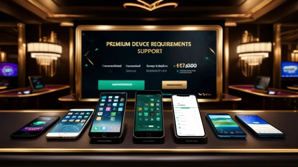 Różne smartfony pokazujące zgodność aplikacji kasynowej